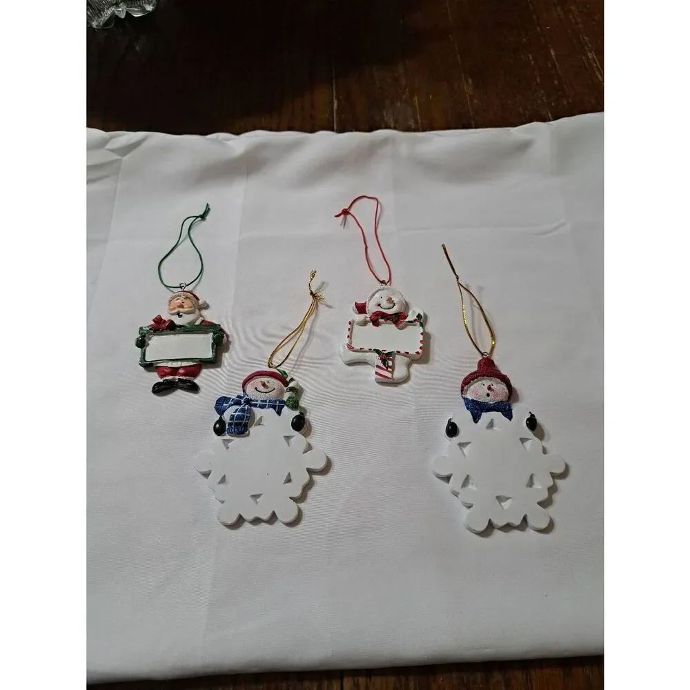 Vintage Lot 4 Holiday Christmas Tree Ornaments Gift Tags You Personalize Craft